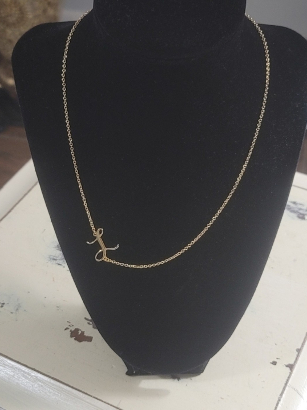 Gold Plated Initial 'L' Pendant Necklace - Women's Jewelry